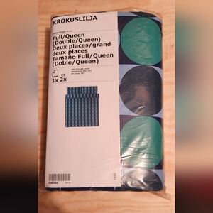 FULL QUEEN DUVET COVER 2 pillow cases set. IKEA KROKUSLILJA 100% COTTON